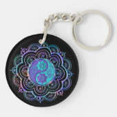 Porte-clés Mandala bleu et violet (Dos)