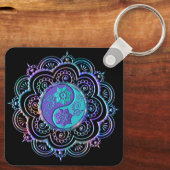 Porte-clés Mandala bleu et violet (Verso)