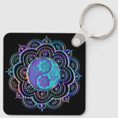 Porte-clés Mandala bleu et violet (Dos)