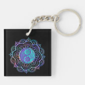 Porte-clés Mandala bleu et violet (Dos)