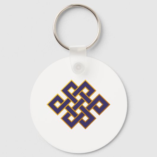 Porte-clés Mandala Blue Karma Bouddhisme noeud éternel (Recto)