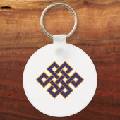 Porte-clés Mandala Blue Karma Bouddhisme noeud éternel (Recto)