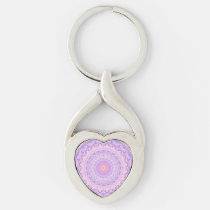 Porte-clés Mandala bohème complexe aux couleurs psychédélique