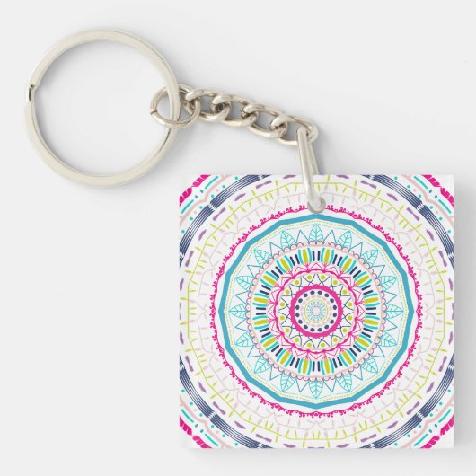 Porte-clés mandala coloré (Devant)