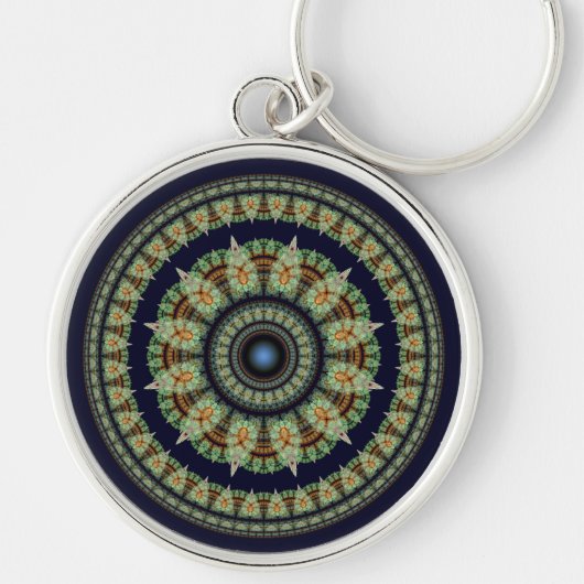 Porte-clés Mandala de fée fractale verte (Devant)
