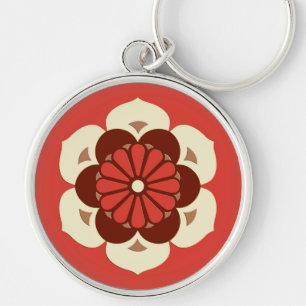 Porte-clés Mandala de fleur de Lotus, mandarine