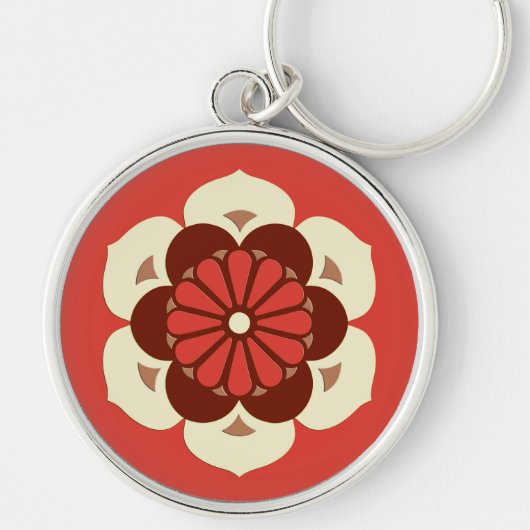 Porte-clés Mandala de fleur de Lotus, mandarine (Devant)