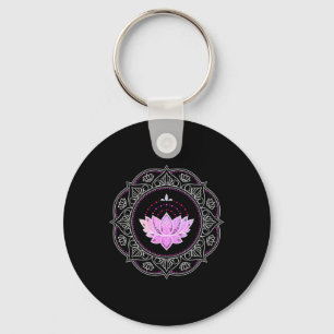 Porte-clés Mandala de fleur de lotus Yoga Dessin de lotus Fle
