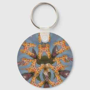 Porte-clés Mandala de girafe à kaléidoscope : Art de safari a