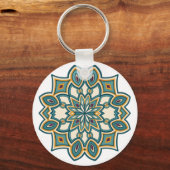 Porte-clés Mandala de la Fleur de Teal (Verso)