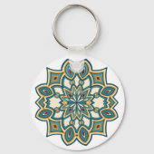 Porte-clés Mandala de la Fleur de Teal (Verso)