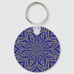 Porte-clés Mandala de la Fleur Dorée