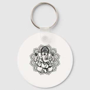 Porte-clés Mandala de yoga éléphant Ganesha Tril Ornements Ch