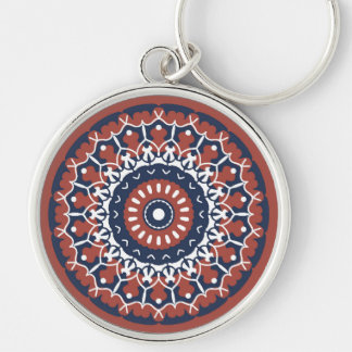 Porte-clés Mandala Design en rouge et bleu porte - clé