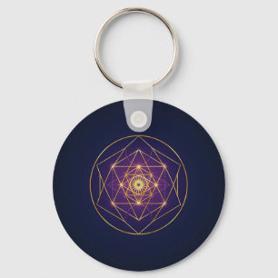 Porte-clés Mandala Doré Céleste — Équilibre dans l'Infini