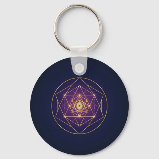 Porte-clés Mandala Doré Céleste — Équilibre dans l'Infini (Recto)
