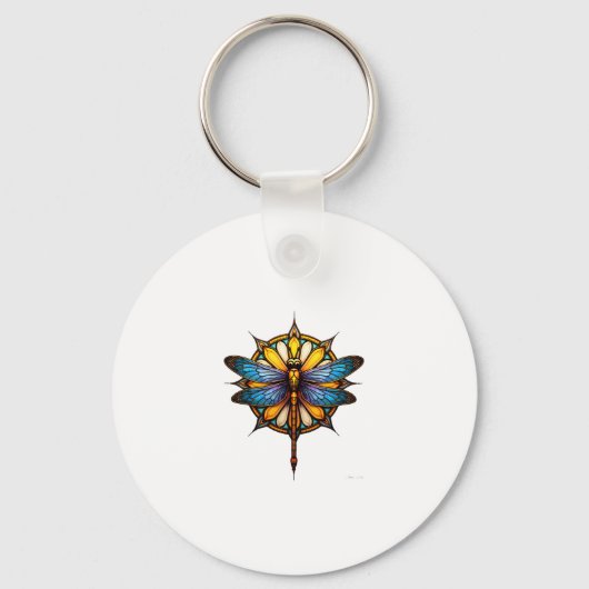 Porte-clés Mandala Dragonfly Luminous Sacred Geometry Spiritu (Recto)