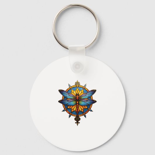 Porte-clés Mandala Dragonfly Luminous Sacred Geometry Spiritu (Recto)