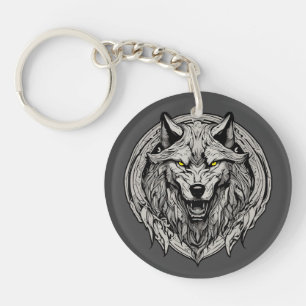Porte-clés Mandala du Loup Féroce : Symbole de Force