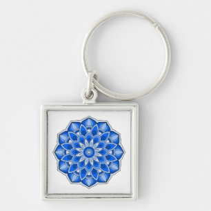Porte-clés Mandala en bleu
