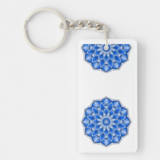 Porte-clés Mandala en bleu (Devant)