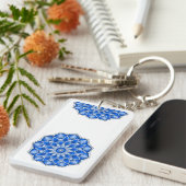 Porte-clés Mandala en bleu (Devant droit)
