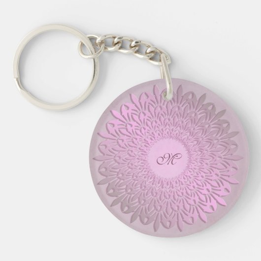 Porte-clés Mandala ethnique de gradient. Monogramme (Devant)