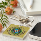 Porte-clés Mandala Floral Sans Couture (Devant Droit)