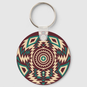 Porte-clés Mandala géométrique inspiré de la tribu