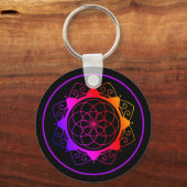 Porte-clés mandala géométrique simple (Recto)