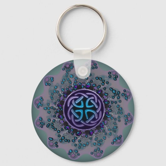 Porte-clés Mandala juive romantique fractale (Recto)