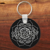 Porte-clés Mandala, la survivante du cancer en blanc (Recto)