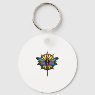 Porte-clés Mandala Libellule Lumineuse Géométrie Sacrée Spiri