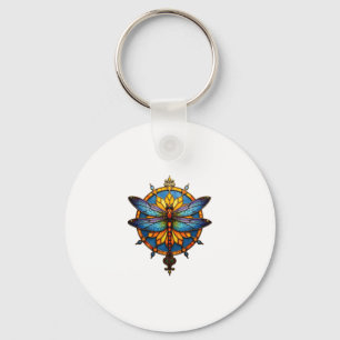 Porte-clés Mandala Libellule Lumineuse Géométrie Sacrée Spiri