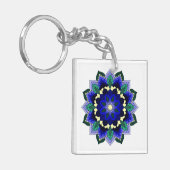 Porte-clés Mandala Motif 02 en bleu foncé (Devant gauche)