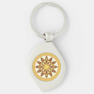 Porte-clés Mandala motif dans les tons chocolat et or