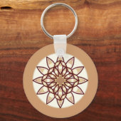 Porte-clés Mandala Motif en Tan et Brown au chocolat (Recto)