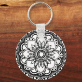 Porte-clés Mandala noir et blanc (Recto)