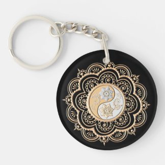 Porte-clés Mandala or et argent