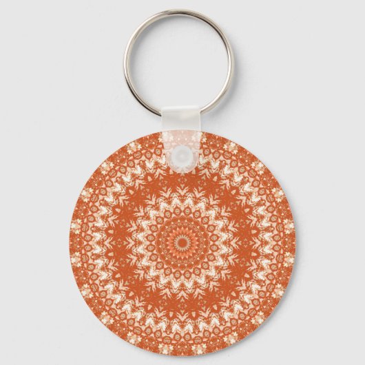 Porte-clés Mandala orange. (Recto)