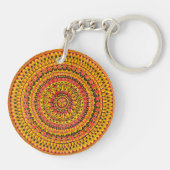 Porte-clés Mandala Orange Couleur Art Original (Dos)