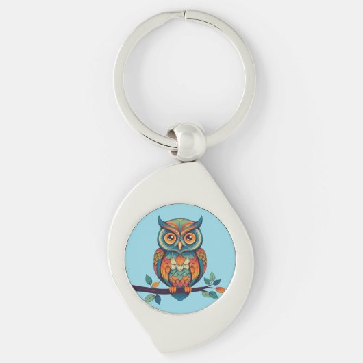 Porte-clés Mandala Owl (Devant)