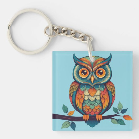 Porte-clés Mandala Owl (Devant)