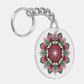 Porte-clés Mandala Pattern 02 in deep pink (Devant gauche)