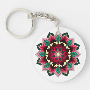 Porte-clés Mandala Pattern 02 in deep pink