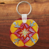 Porte-clés Mandala Peace 5,7 cm Bouton de base Clé Bouton Bou (Recto)