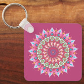 Porte-clés Mandala Porte - clé Rose, Vert Et Bleu (Recto)