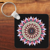 Porte-clés Mandala Porte - clé Rose, Vert Et Bleu (Recto)