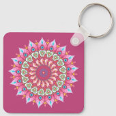 Porte-clés Mandala Porte - clé Rose, Vert Et Bleu (Dos)