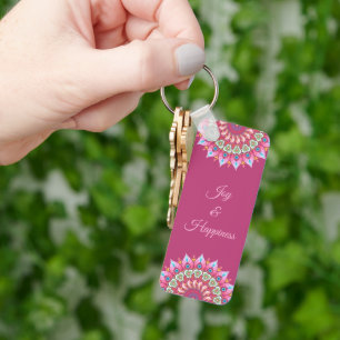 Porte-clés Mandala Porte - clé Rose, Vert Et Bleu